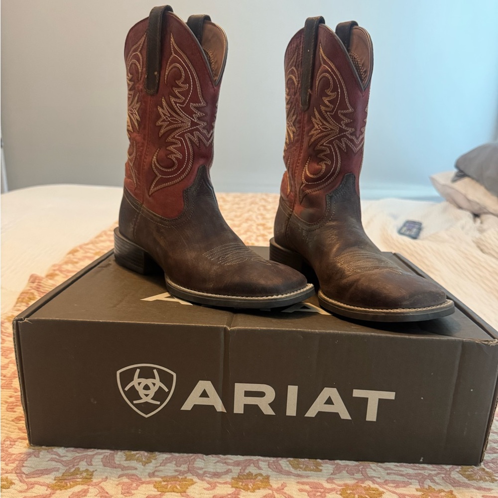 Ariat Red and Brown Western Boots